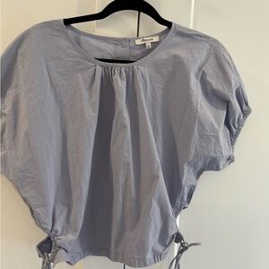 Madewell Pale Lavender Short-Sleeve Drawstring Hem Top